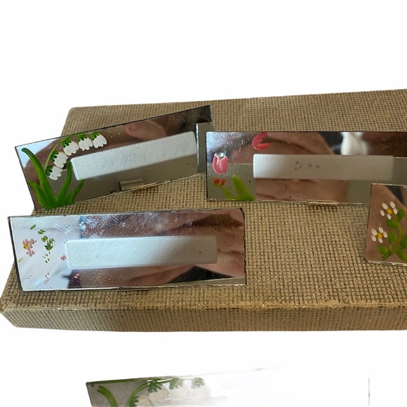 Vintage Mirrored Place Cards 1950's Set of 8 - Picture 5 of 5